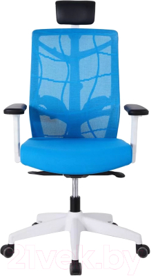 Кресло офисное Chair Meister Nature II Slider 3D с подлокотниками (каркас белый/ткань голубая)