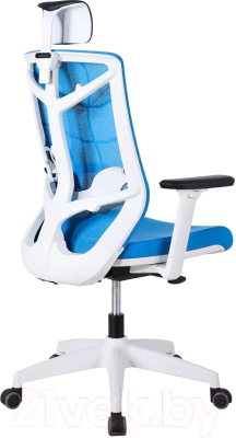 Кресло офисное Chair Meister Nature II Slider 3D с подлокотниками (каркас белый/ткань голубая)