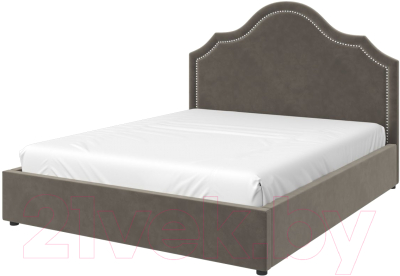 Двуспальная кровать Bravo Мебель Оливия с металлокаркасом 160x200 (светло-серый)