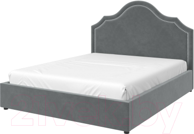 Двуспальная кровать Bravo Мебель Оливия с металлокаркасом 160x200 (холодный серый)