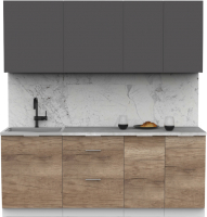 Кухонный гарнитур Интермебель Микс Топ-5 2.0м (графит серый/дуб каньон/этна) - 