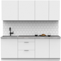 Кухонный гарнитур Интермебель Микс Топ-6 2.1м (белый премиум/венато) - 