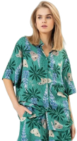 Блузка Mark Formelle 112855 (р.170-88-94, цветы на зеленом) - 