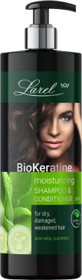 Шампунь для волос Larel BioKeratine Восстанавливающий Для сухих поврежденных волос (400мл)