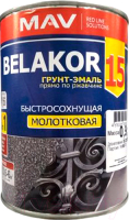 Грунт-эмаль MAV Belakor 15 молотковая (1л, графит) - 
