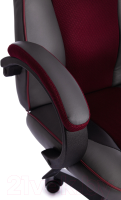 Кресло геймерское Tetchair Racer кожзам/ткань (металлик/бордовый)