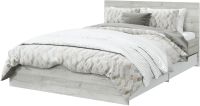 Полуторная кровать MLK Лори 1400 с ящиками (дуб серый) - 