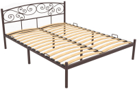 Двуспальная кровать Князев Мебель Лилия ЛЛЯ.160.200.К/1 (коричневый муар) - 