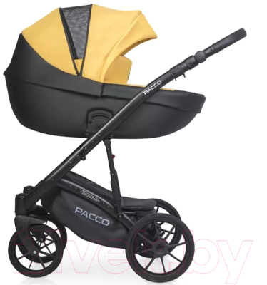 Детская универсальная коляска Riko Basic Pacco 3 в 1 (08, желтый/черный)