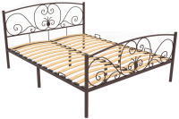 Двуспальная кровать Князев Мебель Нимфея НЯ.160.200.К/1 (коричневый муар) - 