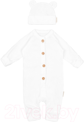 Комплект одежды для малышей Amarobaby Fashion / AB-OD21-FS5001/33-56 (молочный, р.56)