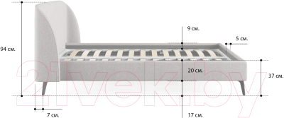 Каркас кровати Сонум Rosa 90x200 (фултон кофе)