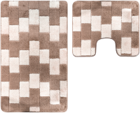 Набор ковриков для ванной и туалета Maximus Bornova 2546 (60x100/50x60, светло-коричневый) - 