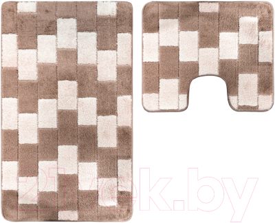 Набор ковриков для ванной и туалета Maximus Bornova 2546 (60x100/50x60, светло-коричневый)