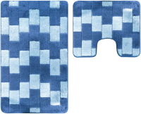 Набор ковриков для ванной и туалета Maximus Bornova 2582 (60x100/50x60, темно-синий) - 