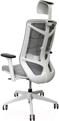 Кресло офисное Chair Meister Nature II Slider 3D с подлокотниками (каркас белый/ткань серая)