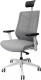 Кресло офисное Chair Meister Nature II Slider 3D с подлокотниками (каркас белый/ткань серая) - 