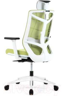 Кресло офисное Chair Meister Nature II Slider 3D с подлокотниками (каркас белый/ткань зеленая)