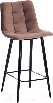 Стул барный Tetchair Chilly 53x44x94 ткань/металл (коричневый Barkhat 12/черный)