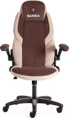 Кресло геймерское Tetchair Bazuka флок (коричневый/бежевый/коричневый перфорированный)