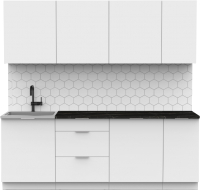 Кухонный гарнитур Интермебель Микс Топ-7 2.2м (белый премиум/тунис) - 
