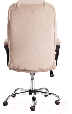 Кресло офисное Tetchair Bergamo флок (хром/бежевый)