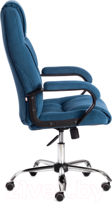 Кресло офисное Tetchair Bergamo флок (хром/синий 32)