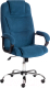 Кресло офисное Tetchair Bergamo флок (хром/синий 32) - 