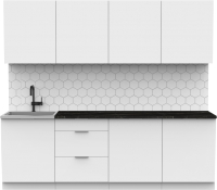 Готовая кухня Интермебель Микс Топ-8 2.4м (белый премиум/тунис) - 