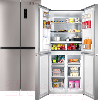 Холодильник с морозильником Weissgauff WCD 486 NFX
