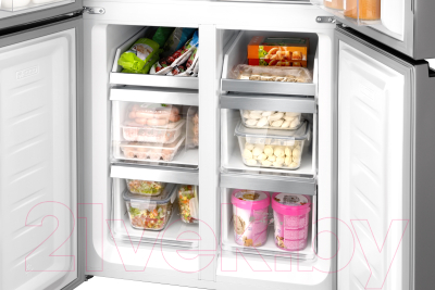 Холодильник с морозильником Weissgauff WCD 486 NFX