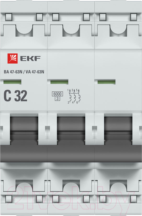 Выключатель автоматический EKF PROxima ВА 47-63N / M636332C — фото 2