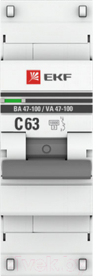 Выключатель автоматический EKF PROxima ВА 47-100 / mcb47100-1-63C-pro