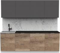 Кухонный гарнитур Интермебель Микс Топ-8 2.4м (графит серый/дуб каньон/тунис) - 