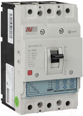 Выключатель автоматический EKF Averes Power-1/3 3P 160А 50кА ETU2.0 / mccb-13-160-2.0-av