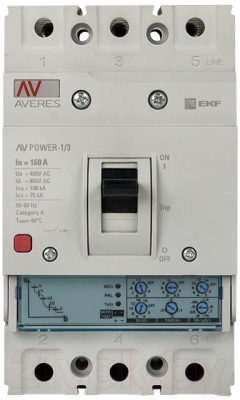 Выключатель автоматический EKF Averes Power-1/3 3P 160А 50кА ETU2.0 / mccb-13-160-2.0-av