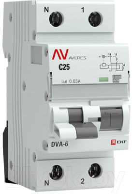 Дифференциальный автомат EKF Averes rcbo6-1pn-25C-30-a-av