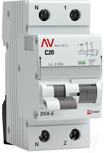 Дифференциальный автомат EKF Averes rcbo6-1pn-20C-30-ac-av