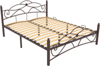 Двуспальная кровать Князев Мебель Грация ГЯ.160.200.К/1 (коричневый муар) - 