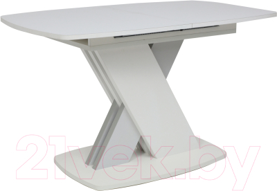 Обеденный стол Аврора София 130-170x80 (стекло белое матовое Opti White/светло-серый/белый)
