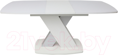 Обеденный стол Аврора София 130-170x80 (стекло белое матовое Opti White/светло-серый/белый)