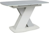 Обеденный стол Аврора София 130-170x80 (стекло серое/светло-серый/белый) - 