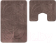Набор ковриков для ванной и туалета Maximus Flora 2518 (60x100/50x60, коричневый) - 