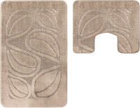 Набор ковриков для ванной и туалета Maximus Flora 2546 (60x100/50x60, светло-коричневый) - 