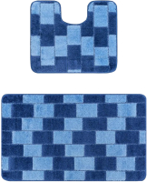 Набор ковриков для ванной и туалета Maximus Hatex Bornova 2582 (60x100/50x60, темно-синий) - 