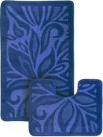 Набор ковриков для ванной и туалета Maximus Lotus 2582 (60x100/50x60, темно-синий) - 
