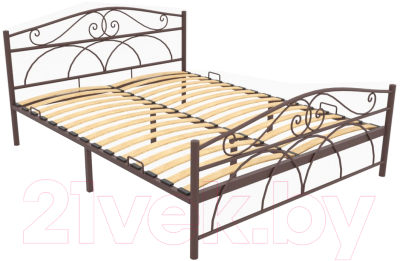 Двуспальная кровать Князев Мебель Морена МНА.160.200.К/1 (коричневый муар)
