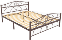 Двуспальная кровать Князев Мебель Морена МНА.160.190.К/1 (коричневый муар) - 