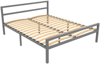 Двуспальная кровать Князев Мебель Наргиз НЗ.160.200.С/1 (серый муар) - 