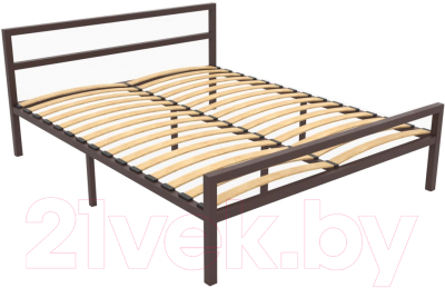 Двуспальная кровать Князев Мебель Наргиз НЗ.180.200.К/1 (коричневый муар)